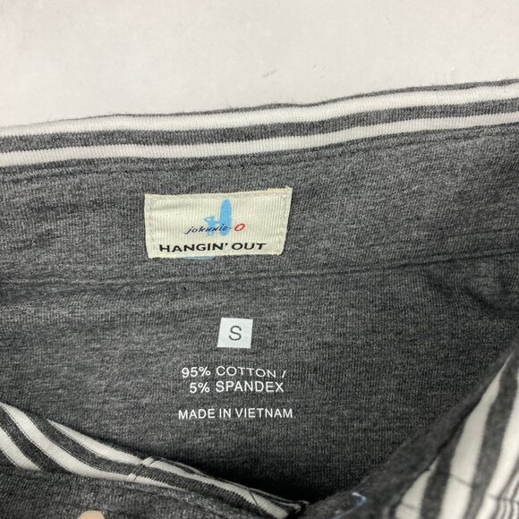 NWT Johnnie-O Hanging Out Polo Men's Size Small Gray White Striped - Picture 7 of 10